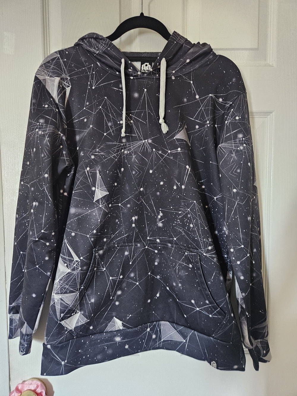 Men’s Black And White Geometric Constellation Pullover Hoodie
